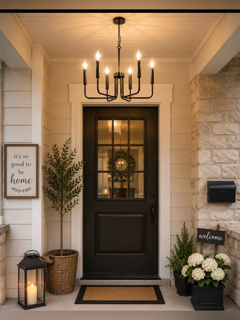 Modern 6-Light Black Chandelier Pendant
